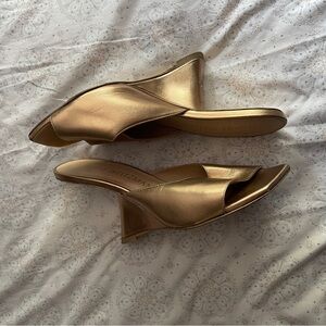 Stuart Weitzman Gold Wedge